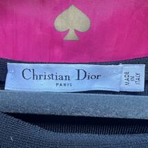 【美品】Christian Dior サマーニットワンピース ボーダー プリーツ クリスチャンディオール 黒 ブラック 半袖 ハーフスリーブ フレア_画像7