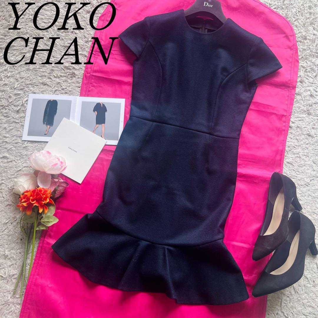 美品】YOKO CHAN ヨーコチャン 膝丈ワンピース ツイード バルーン