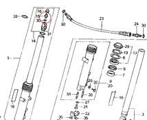 在庫あり 即納 CB750C カスタム エクスクルーシブ フロントフォーク エアバルブ ホンダ 純正 トップ キャップ Oリング【F】_画像2