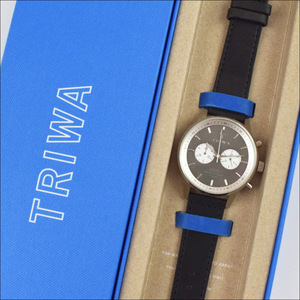 未使用 定価40,700円 TRIWA トリワ SLATE NEVIL スレート ネヴィル ネビル クロノグラフ 腕時計 42mm ブラック×シルバー NEST118-SC010112