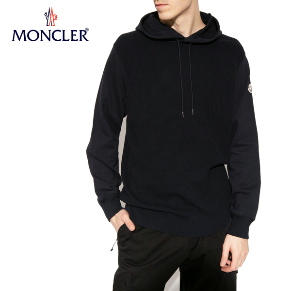 送料無料 54 MONCLER モンクレール 9C00019 V9168 ネイビー ロゴ パーカー フーディ size XL