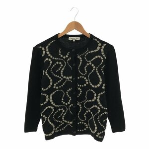 Christian Dior Christian Dior [lay3488D] wool cardigan WOOL VINTAGE Vintage lady's black long sleeve M CH