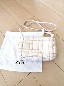 即決 ZARA ラムレザー ショルダーバッグ ザラ 羊革