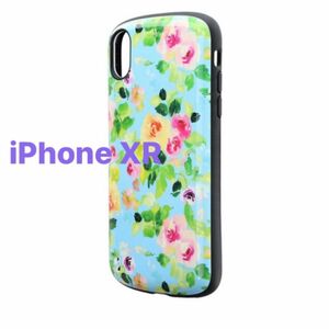 iPhone XR用 耐衝撃ハイブリッドケース PALLET Design フラワーエメラルド LP-IPMHVCDC