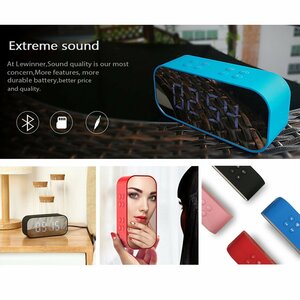  large volume * height sound quality [Bluetooth] wireless speaker eyes ... digital clock mp3 player audio stereo Bluetooth blue 