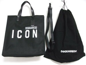 新品★DSQUARED2 ディースクエアード★2way ナイロン製ショッパーバッグ★トートバッグ★ショルダーバッグ★ICON