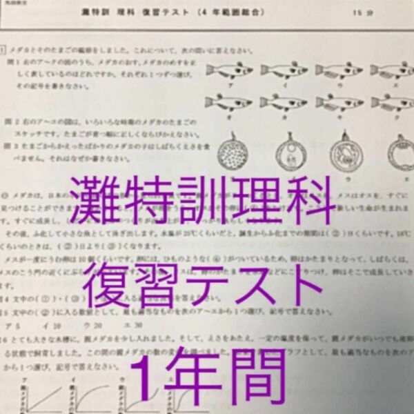 馬渕教室5年 灘特訓理科復習テスト（1年間）4年総復習テスト付き！