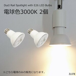 ダクトレール用 ライト 白 2個セット 電球色 3000K E26 スポットライト 送料無料/10