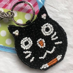  new goods unused black cat cat black cat complete sale fee . mountain Curly Collection total spangled key chain key holder bag charm 