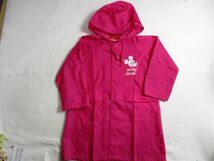 WZ793【Disney】ミッキィーマウス　プリント　レインコート　雨衣　雨カッパ　訳有　男女児　赤紫　110_画像1