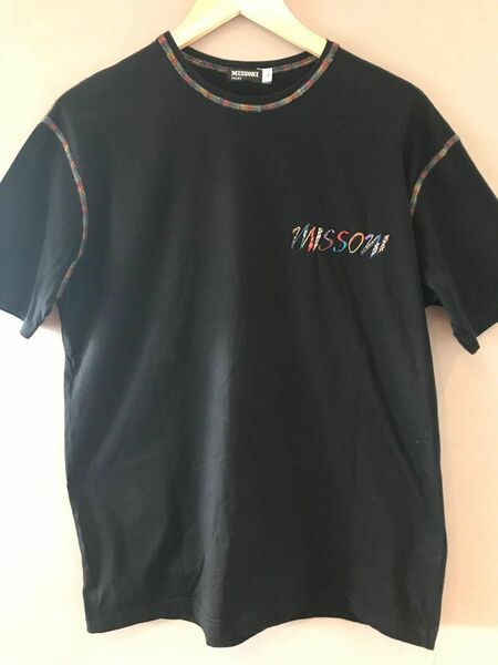 【 美品 】MISSONI ミッソーニ マーレ Tシャツ Tee 半袖 黒 ブラック Mサイズ