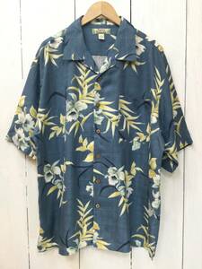 Tommy Bahama トミーバハマ シルクシャツ アロハシャツ ハワイアン シルク 半袖開襟シャツ メンズL 良品綺麗