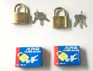 【最安値＆送料無料】【45mm、2個セット】ALPHA アルファ 南京錠