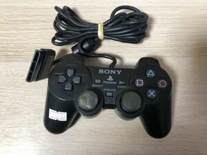 PS2 周辺機器 デュアルショック2 コントローラー ブラック 動作確認済み【管理 14406】【C】