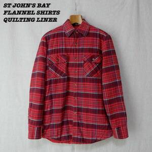 ST JOHN'S BAY FLANNEL SHIRTS 1990s M SHIRT23065 セントジョンズベイ フランネルシャツ キルティングライナー 1990年代