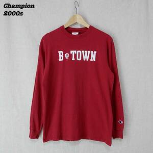 B TOWN L/S T-Shirts 2000s M T154 Champion INDIANA UNIVERSITY チャンピオン 長袖Tシャツ カレッジ