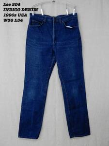 Lee RIDERS 204 INDIGO DENIM PANTS 1990s W36 L34 Made in USA リー ライダース デニムパンツ 1990年代 アメリカ製