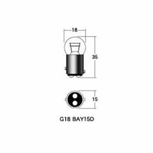 M＆H バイク ウィンカー・テール球 GGレンズバルブ 12V23/8W G18 BAY15D クリアタイプ GG5410