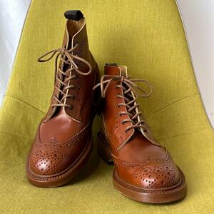 未使用 Tricker's トリッカーズ M2568 モールトン ウイングチップレザーシューズ 8.5 fitting5 英国製 27.0 27.5相当 ビジネス