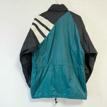 80's★adidas アディダス★ウィンドブレーカー ジップ アップ ジャケット パーカー アウター カジュアル ダークグリーン メンズ M/DD5182_画像2