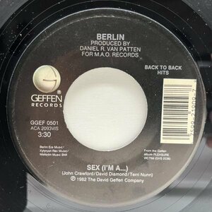 良好盤!! USオリジナル 7インチ BERLIN Sex (I'm A...) / Tell Me Why ('83 Geffen) ニューウェーヴ シンセポップ 45RPM.