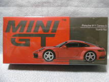 未開封新品 MINI GT 283 Porsche 911 Carrera S GT Guards Red _画像1