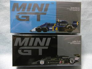 未開封新品 MINI GT 488 Tyrrell P34 #4 1976 Spanish GP & 489 Lotus 78 #5 1977 Presentation