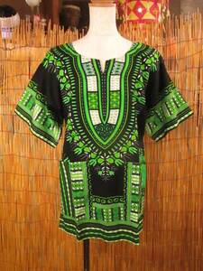 ⑮新品＊男女兼用＊小さめサイズ＊アフリカンプリント＊ダシキ＊ＤＡＳＨＩＫＩ＊Ｓ