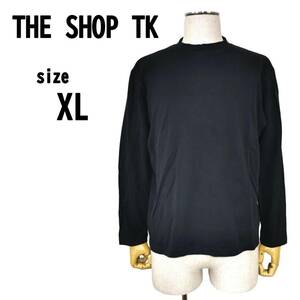 [XL]THE SHOP TK The shop tea ke- men's black plain T-shirt 