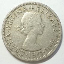 【イギリス】2シリング硬貨 1956年 約28.5mm_画像2
