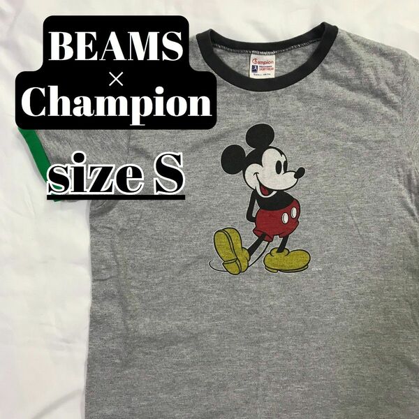 ビームス Champion × BEAMS Disney リンガーTシャツ