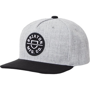 Brixton Crest C MP Snapback Hat Cap Heather Grey/Black キャップ