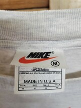 USA製 NIKE ナイキ Tシャツ 半袖 ヴィンテージ 古着 size M 希少 アメリカ ビックスウォッシュ 90's?_画像3