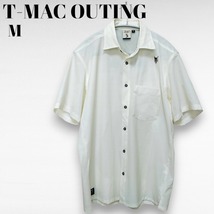 T-MAC OUTING　アウトドア　ナイロンストレッチ　半袖シャツ　メンズM　白~薄いオフホワイト　男女兼用　230419-14_画像2