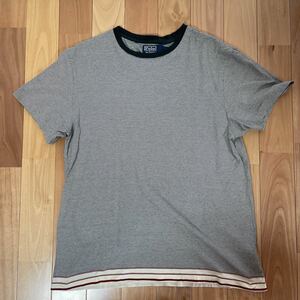 polo ralph lauren ポロ　ラルフローレン　古いボーダーTシャツ　Lサイズ　黒x白xエンジ　古着