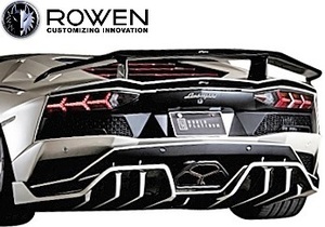 【M's】Lamborghini Aventador S LP740-4 (2017.1-) ROWEN リアレーシングディフューザー／FRP アヴェンタドールS ロエン エアロ 1G004P00