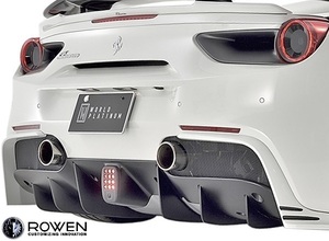【M’s】Ferrari 488 GTB (2015.07-) ROWEN トランクスポイラー ／ Wet Carbon カーボン エアロ ロエン ロウェン リアスポイラー 1F003T10