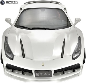 【M’s】Ferrari 488GTB 488スパイダー (2015.07-) ROWEN ボンネットフードライナー ／／ FRP 未塗装 エアロ ロエン ロウェン 1F003B00