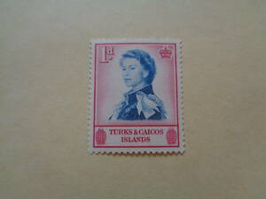 ターコス・カイコス諸島切手　1957年　エリザベス2世　　1d