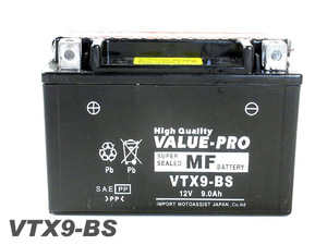 VTX9-BS 即用バッテリー ValuePro / 互換 YTX9-BS W400 EJ400 ZXR400 SV400 RF400 GSX400Sカタナ グース250 GSX-R750 GSX-R750W-SP SE400