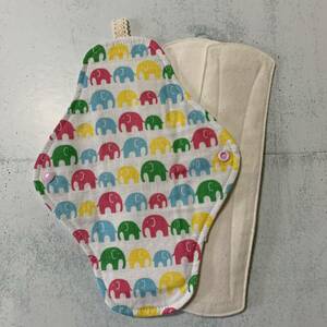 *L size * fabric napkin holder 26.5cm pad 2 sheets attaching elephant * pra snap / less . white flannel *W gauze *