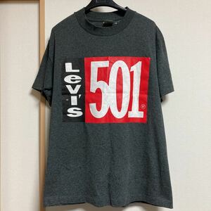 【希少】90s Levi's リーバイス 501 ビンテージTシャツ グレー Mサイズ MADE IN USA ヴィンテージ デッドストック