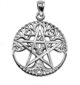 MM Sterling Silver Cut Out Tree Pentacle