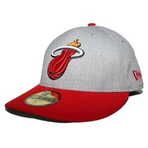 新品タグ付き 59,6cm ヘザーグレー ニューエラ キャップ 59FIFTY マイアミ ヒート NBA LC LOW CROWN FITTED CAP ツバ裏グレー