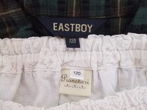 【お買得】★女の子用夏服上下2点セット★①EASTBOY/半袖カットソー/緑系/チェック柄　②Piancheri/スカート/白/花柄　１２０サイズ_画像3