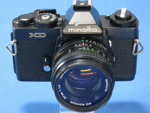 ★ 極美品 ★　ミノルタ ♪ ｍinolta XD ネオブラック 黒 ＋ ＭＤ ５０mm １：１．４ おまけレンズ付き ★ 小難あり　