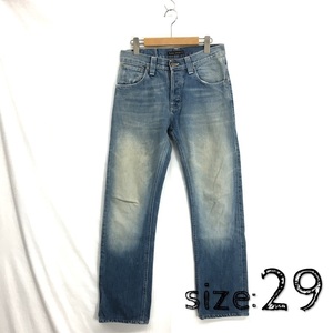 HZ9510★NudieJeans : NJ2201 AVERAGE JOE USED SEAGREEN★29★インディゴブルー ヌーディージーンズ ユーズド加工デニム