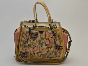 コーチ COACH 2WAY バッグ ドリーマーウィズバタフライアップリケアンドスネークスキン 69553 ベージュ レディース su_p u_s F-YA513