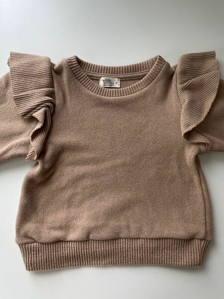 MY LITTLE COZMO / ORGANIC KNIT RUFFLE SWEATER