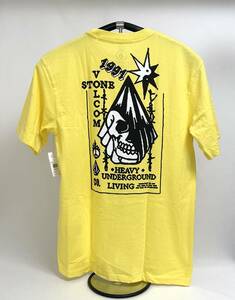 VOLCOM ボルコム AF222301YEF メンズ XSサイズ 半袖Tシャツ バックプリント T-Shirts 黄色 イエロー 古着風 ヴォルコム 新品 即決 送料無料